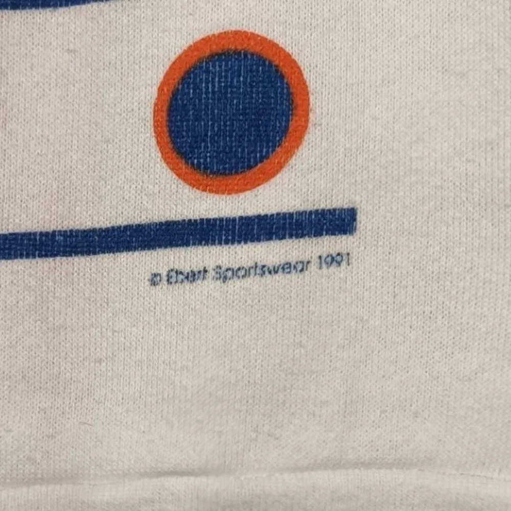 Vintage 1991 Clemson Tigers Sweatshirt Ebert Sportswear White Crewneck Large USA
